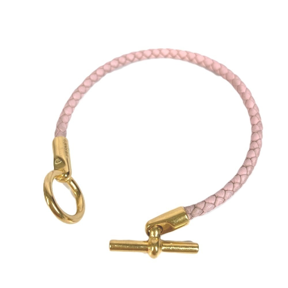 HERMES Pink Leather Bracelet